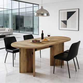 Ethereal Oval Dining Table in Natural Oak Finish with Sculptural Pedestal Base thumbnail 6