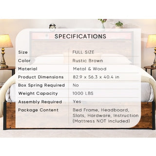 Smart Storage Platform Bed with Integrated LED Lighting & USB Charging Station thumbnail 4
