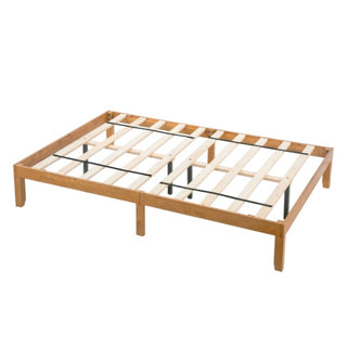 Linear Oak Platform Bed Frame – Minimalist Solid Wood Design (No Box Spring Needed) thumbnail 5