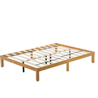 Linear Oak Platform Bed Frame – Minimalist Solid Wood Design (No Box Spring Needed) thumbnail 7