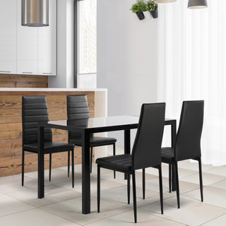 Modern Glass Dining Table Set thumbnail 1