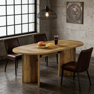 Ethereal Oval Dining Table in Natural Oak Finish with Sculptural Pedestal Base thumbnail 3