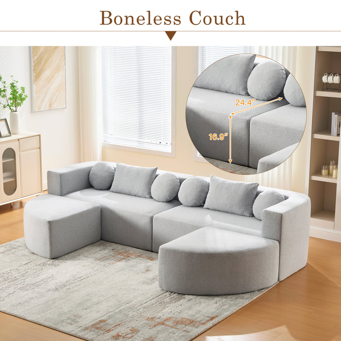 Ethos Modular Sectional — Infinite Configuration Cloud Sofa (Mist Grey) alternate view