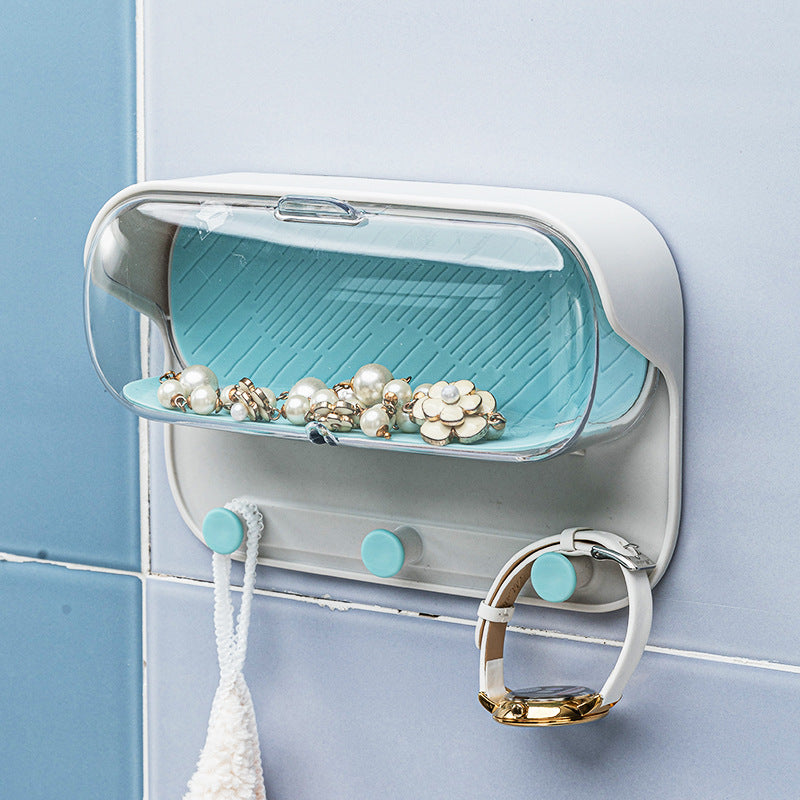 Bathroom Wall Organizer with Hooks