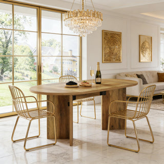 Ethereal Oval Dining Table in Natural Oak Finish with Sculptural Pedestal Base thumbnail 8
