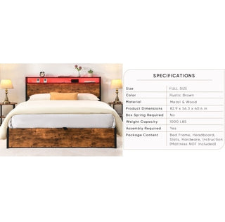 Smart Storage Platform Bed with Integrated LED Lighting & USB Charging Station thumbnail 2