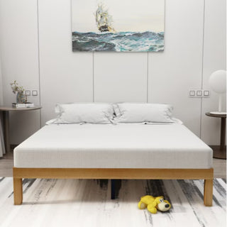 Linear Oak Platform Bed Frame – Minimalist Solid Wood Design (No Box Spring Needed) thumbnail 9