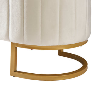 Luxembourg Velvet Storage Ottoman – Elegant Fluted Bench with Gold Base thumbnail 7