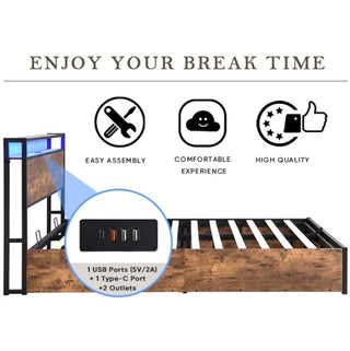 Smart Storage Platform Bed with Integrated LED Lighting & USB Charging Station thumbnail 8