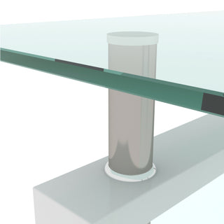 Nordic Minimalist Glass Coffee Table with Dual-Tier Storage thumbnail 6