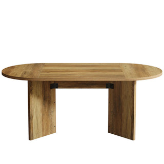 Ethereal Oval Dining Table in Natural Oak Finish with Sculptural Pedestal Base thumbnail 4