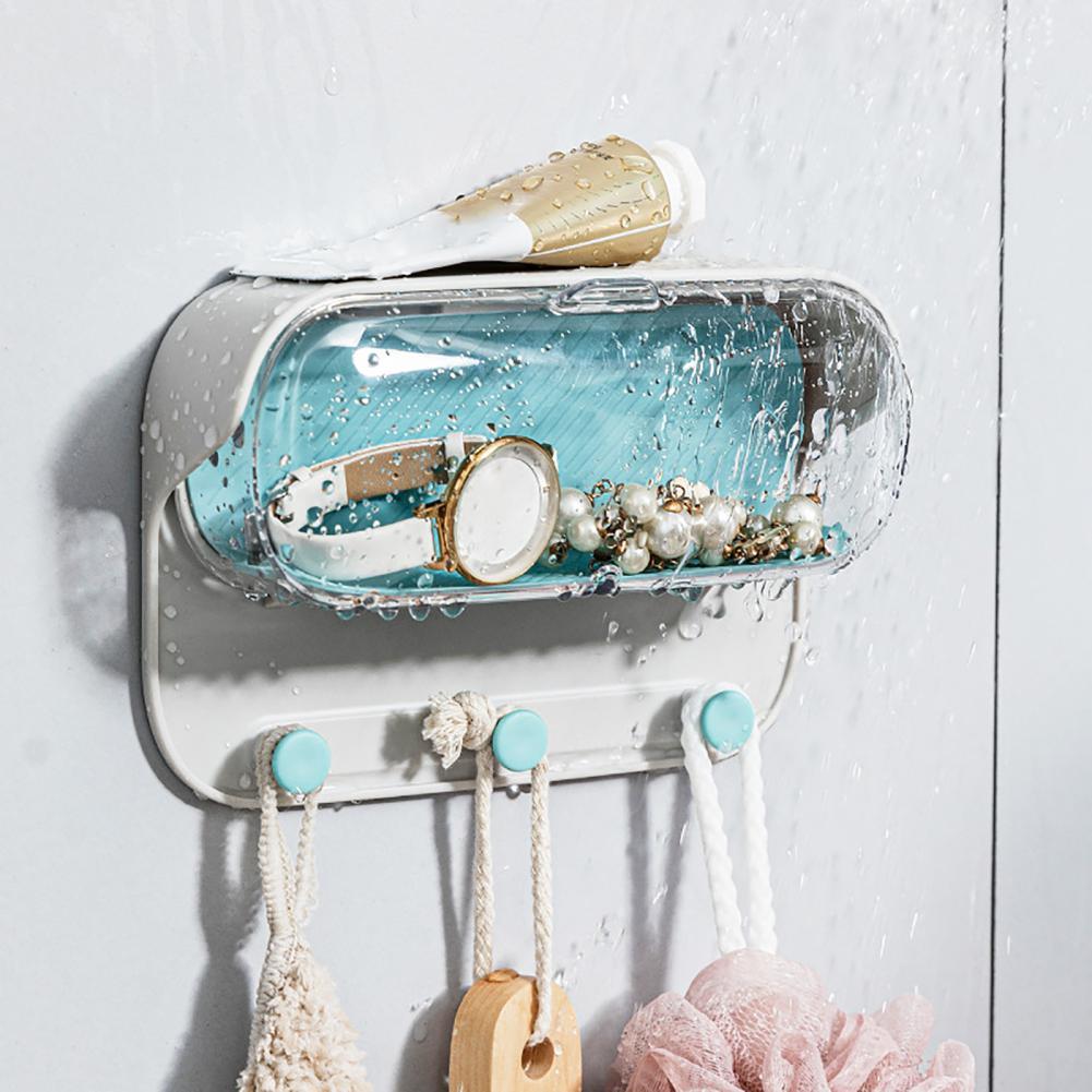 Bathroom Wall Organizer with Hooks